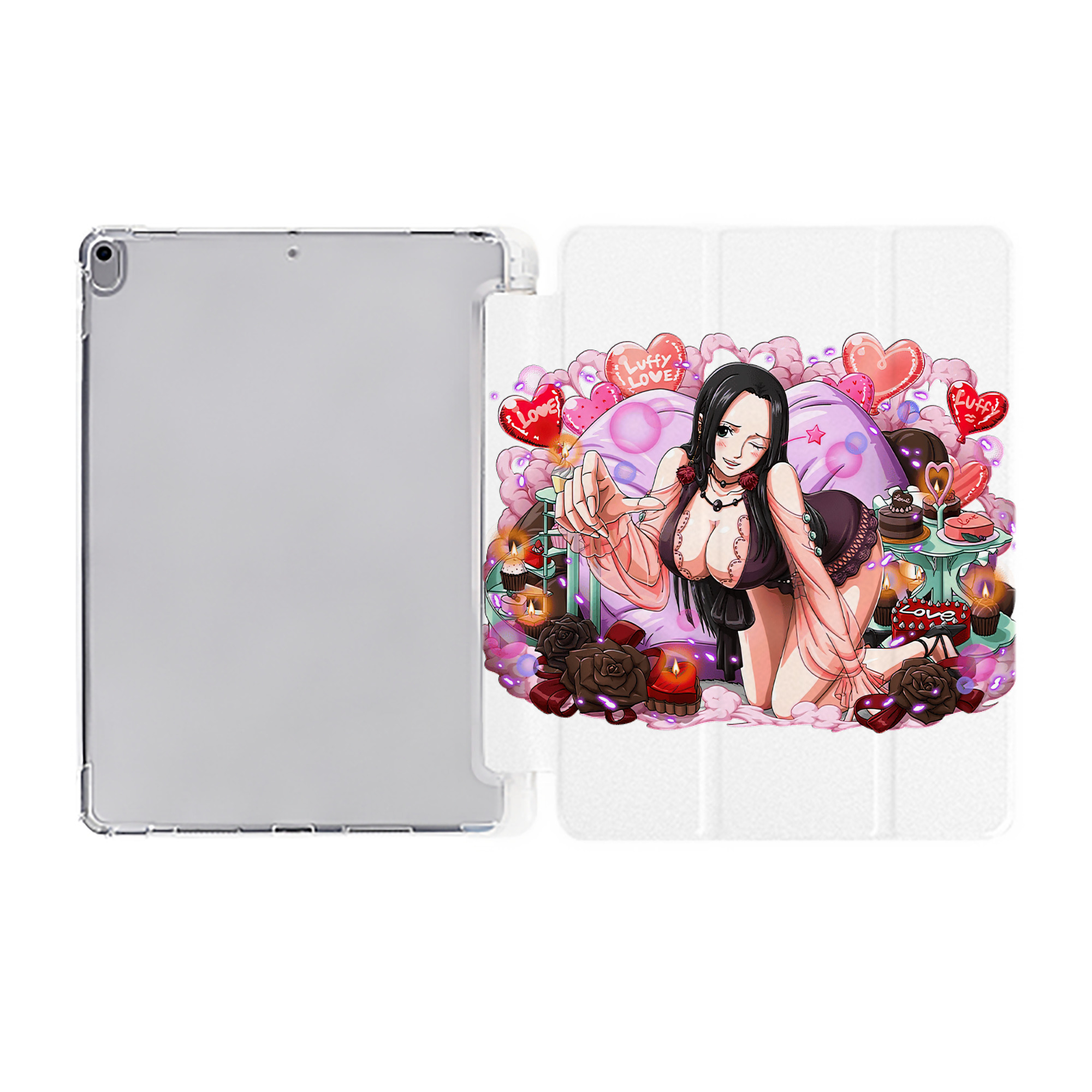（画像用） ワンピース ボア・ハンコック ONE PIECE Boa·Hancock IPad ケース ペン収納付き 三つ折りスタンド PUレザー×シリコン 対応機種9.5/10.5/10.9インチ